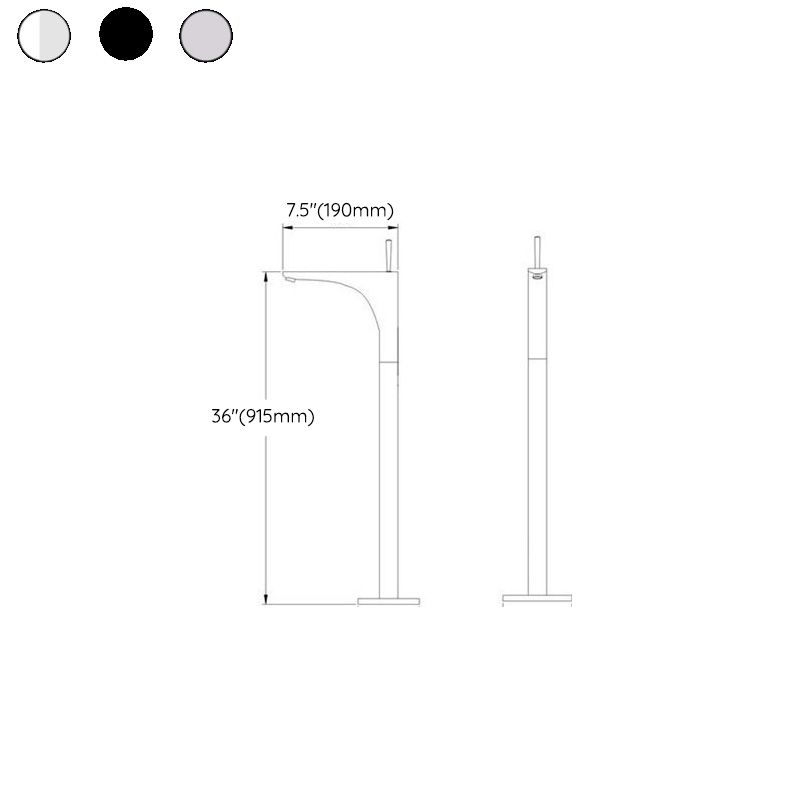 Modern Floor Mounted Freestanding Tub Filler Freestanding Copper High Arc Tub Filler Trim Clearhalo 'Bathroom Remodel & Bathroom Fixtures' 'Bathtub Faucets' 'bathtub_faucets' 'Home Improvement' 'home_improvement' 'home_improvement_bathtub_faucets' 1200x1200_e10bb3cc-72a1-4592-9d28-ed8a58e4e1a6