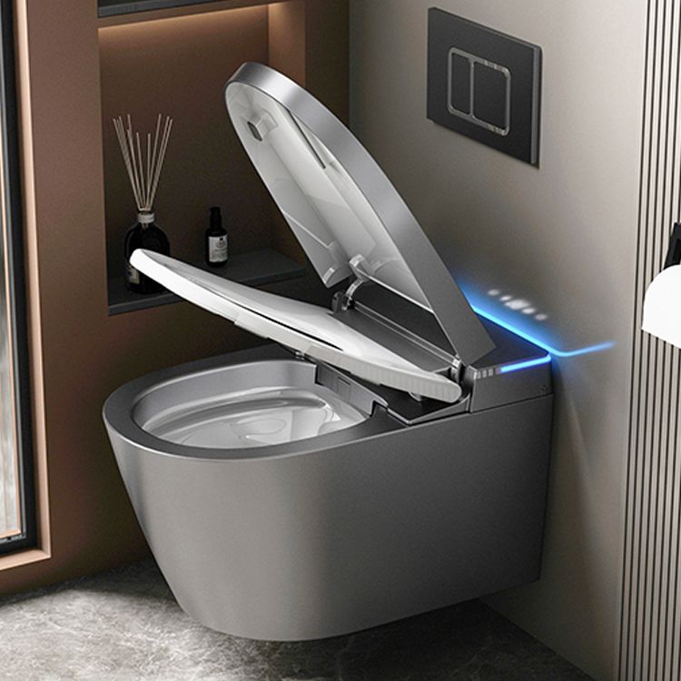 Designer Wall Mounted Bidet Elongated Foot Sensor Ceramic Heated Seat Clearhalo 'Bathroom Remodel & Bathroom Fixtures' 'Bidets' 'Home Improvement' 'home_improvement' 'home_improvement_bidets' 'Toilets & Bidets' 1200x1200_e10e0f1e-4bda-46c4-a1ac-b329b76a9b71