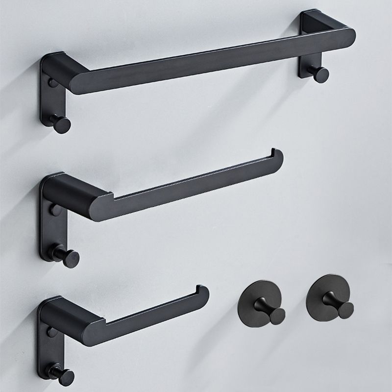 Metal Bathroom Set 5-piece Modern Style Black Bathroom Hardware Set Clearhalo 'Bathroom Hardware Sets' 'Bathroom Hardware' 'Bathroom Remodel & Bathroom Fixtures' 'bathroom_hardware_sets' 'Home Improvement' 'home_improvement' 'home_improvement_bathroom_hardware_sets' 1200x1200_e121a3f1-e94c-4b74-b1d8-6626f2430597