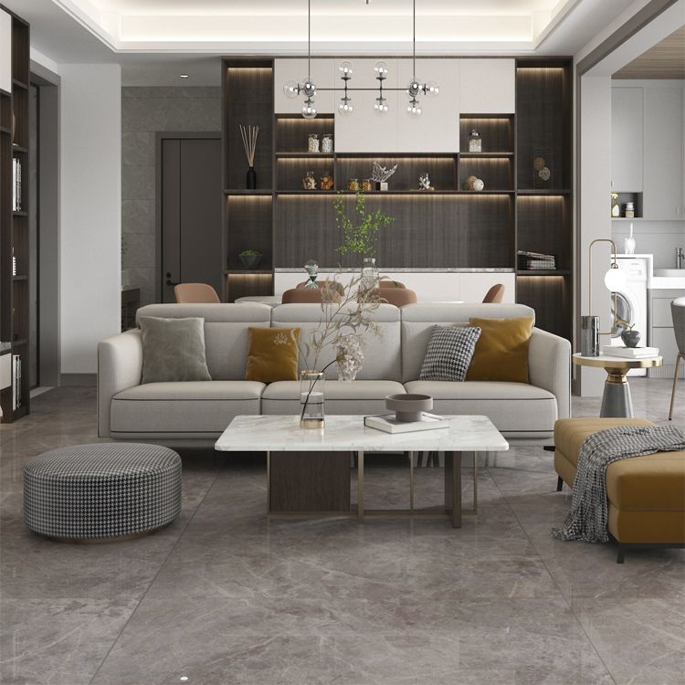 Rectangle Matte Tile Gray Marble Floor and Wall for Drawing Room Clearhalo 'Floor Tiles & Wall Tiles' 'floor_tiles_wall_tiles' 'Flooring 'Home Improvement' 'home_improvement' 'home_improvement_floor_tiles_wall_tiles' Walls and Ceiling' 1200x1200_e12956d2-7d21-4b93-851d-61ae941b16d3