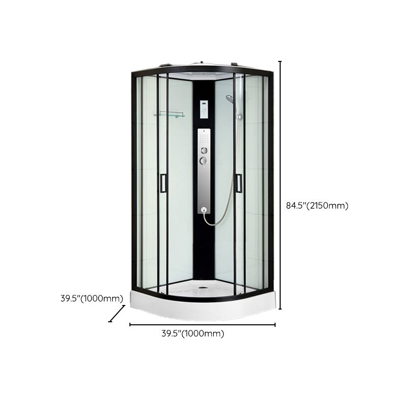 Black Framed Shower Enclosure Double Sliding Round Shower Stall Clearhalo 'Bathroom Remodel & Bathroom Fixtures' 'Home Improvement' 'home_improvement' 'home_improvement_shower_stalls_enclosures' 'Shower Stalls & Enclosures' 'shower_stalls_enclosures' 'Showers & Bathtubs' 1200x1200_e133c8df-088f-47fa-9d50-30ec981474b9