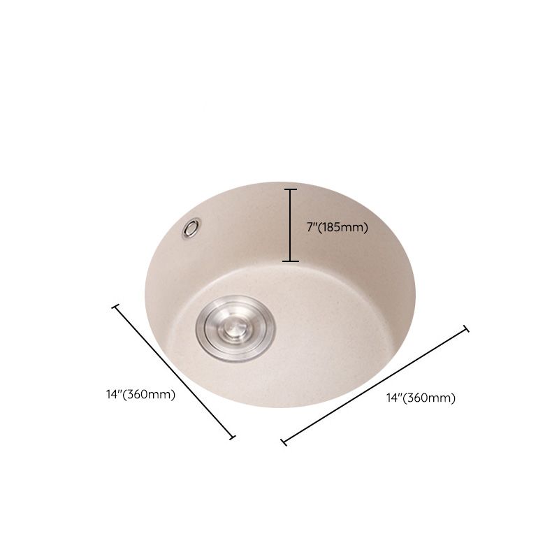 Round Kitchen Sink Quartz Single Bowl Kitchen Sink with Drain Assembly Clearhalo 'Home Improvement' 'home_improvement' 'home_improvement_kitchen_sinks' 'Kitchen Remodel & Kitchen Fixtures' 'Kitchen Sinks & Faucet Components' 'Kitchen Sinks' 'kitchen_sinks' 1200x1200_e13c556b-2239-42a4-b47d-8b870373e759