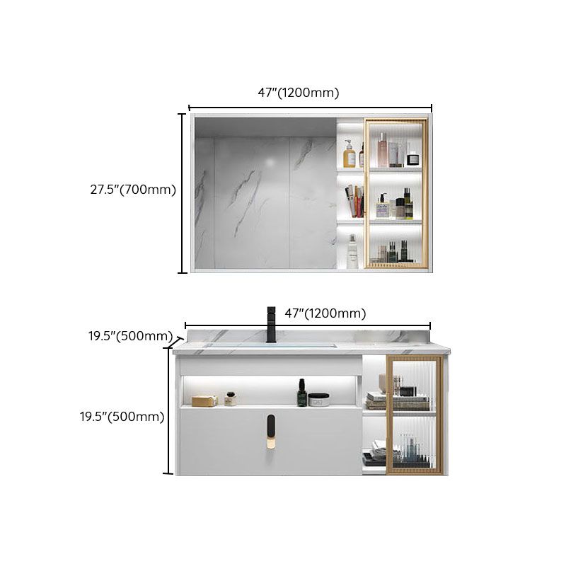 Gorgeous Sink Vanity Wall-Mounted Bathroom Vanity Cabinet with Mirror Cabinet Clearhalo 'Bathroom Remodel & Bathroom Fixtures' 'Bathroom Vanities' 'bathroom_vanities' 'Home Improvement' 'home_improvement' 'home_improvement_bathroom_vanities' 1200x1200_e149dd3a-7dd1-419a-83b1-b4ca2ab8fb08