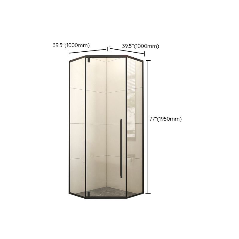 Black Square Shower Enclosure Pivot Tempered Glass Shower Kit Clearhalo 'Bathroom Remodel & Bathroom Fixtures' 'Home Improvement' 'home_improvement' 'home_improvement_shower_stalls_enclosures' 'Shower Stalls & Enclosures' 'shower_stalls_enclosures' 'Showers & Bathtubs' 1200x1200_e14d721a-6271-49af-9c20-bd6ad81a4bcf