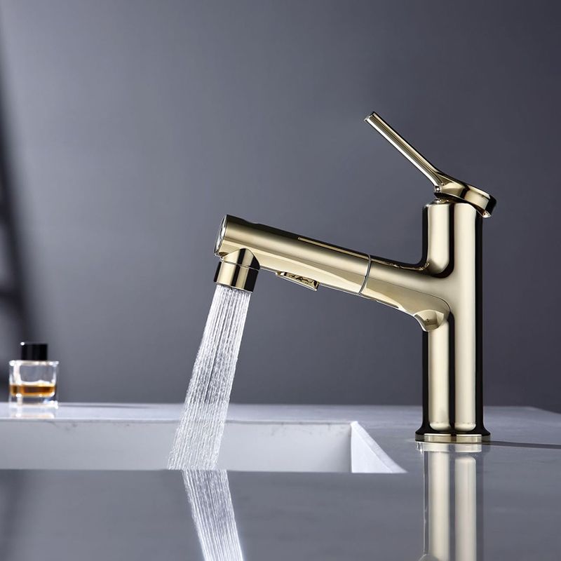 Modern Vessel Sink Faucet Copper Single Handle Low Arc Vessel Faucet for Bathroom Clearhalo 'Bathroom Remodel & Bathroom Fixtures' 'Bathroom Sink Faucets' 'Bathroom Sinks & Faucet Components' 'bathroom_sink_faucets' 'Home Improvement' 'home_improvement' 'home_improvement_bathroom_sink_faucets' 1200x1200_e1561269-5f6c-4399-b604-dad29eba9c8d