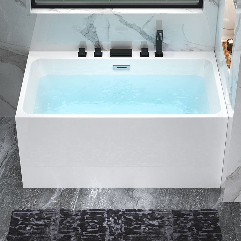 Back to Wall Soaking Bathtub Modern Rectangular Antique Finish Bathtub Clearhalo 'Bathroom Remodel & Bathroom Fixtures' 'Bathtubs' 'Home Improvement' 'home_improvement' 'home_improvement_bathtubs' 'Showers & Bathtubs' 1200x1200_e15c762e-814e-4454-8042-6932ab8a9ccf