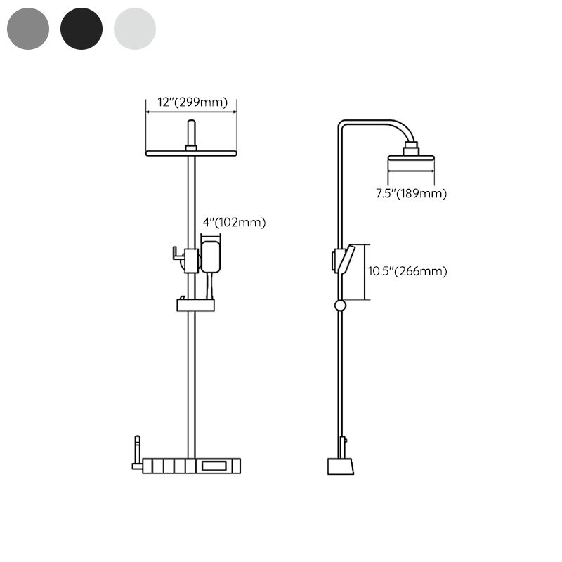 Modern Style Shower System Spot Resist Wall Mounted Rain Shower System Clearhalo 'Bathroom Remodel & Bathroom Fixtures' 'Home Improvement' 'home_improvement' 'home_improvement_shower_faucets' 'Shower Faucets & Systems' 'shower_faucets' 'Showers & Bathtubs Plumbing' 'Showers & Bathtubs' 1200x1200_e167b084-065d-4ff9-ad56-cad823bb45be