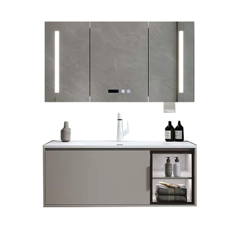 Modern Bathroom Sink Vanity Stainless Steel Wall-Mounted with Soft Close Door Clearhalo 'Bathroom Remodel & Bathroom Fixtures' 'Bathroom Vanities' 'bathroom_vanities' 'Home Improvement' 'home_improvement' 'home_improvement_bathroom_vanities' 1200x1200_e1937e67-47a2-4688-a66a-63846e2a9067