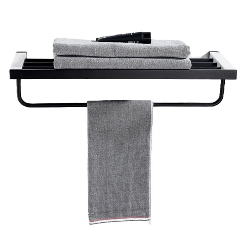 Matte Black Bathroom Accessory Set in Metal & Marble with Bath Shelf/Towel Bar Clearhalo 'Bathroom Hardware Sets' 'Bathroom Hardware' 'Bathroom Remodel & Bathroom Fixtures' 'bathroom_hardware_sets' 'Home Improvement' 'home_improvement' 'home_improvement_bathroom_hardware_sets' 1200x1200_e19e2989-1045-4eca-b200-76973a066c8f