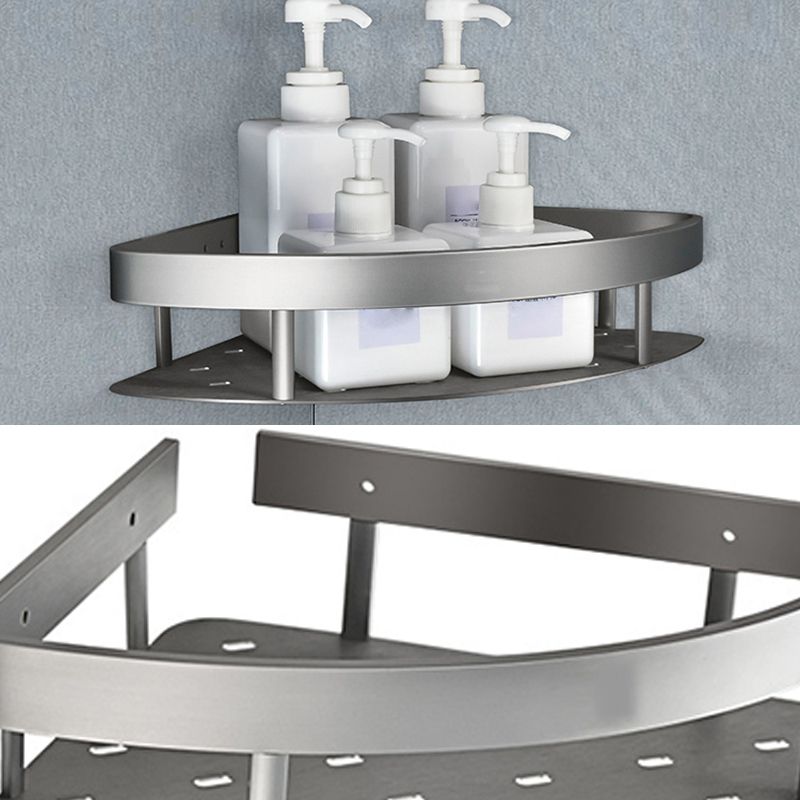 Contemporary Metal 5 - Piece Bathroom Accessory Set with Bath Shelf Clearhalo 'Bathroom Hardware Sets' 'Bathroom Hardware' 'Bathroom Remodel & Bathroom Fixtures' 'bathroom_hardware_sets' 'Home Improvement' 'home_improvement' 'home_improvement_bathroom_hardware_sets' 1200x1200_e1a165bb-12c6-421f-98c5-7ac24a84b097