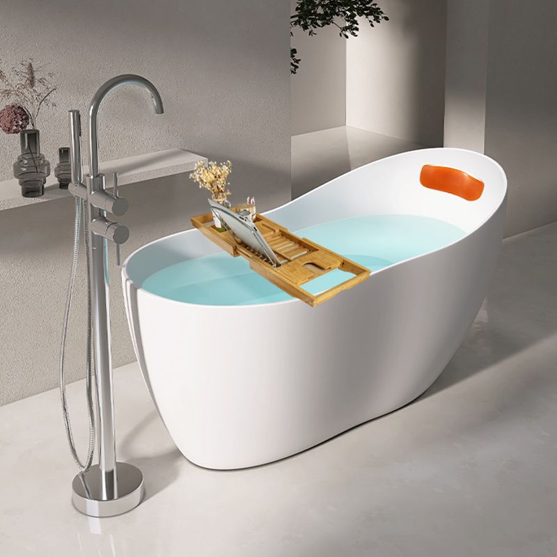 Modern Acrylic White Bathtub Freestanding Soaking Bathtub with Drain Clearhalo 'Bathroom Remodel & Bathroom Fixtures' 'Bathtubs' 'Home Improvement' 'home_improvement' 'home_improvement_bathtubs' 'Showers & Bathtubs' 1200x1200_e1a39ffc-9c14-4074-af96-52bfdaa8c895