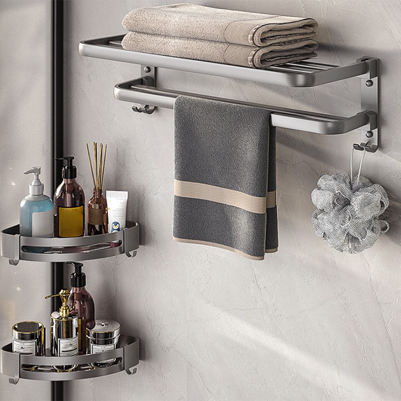 Modern Bath Hardware Set Towel Bar Paper Holder Grey Bathroom Accessory Kit Clearhalo 'Bathroom Hardware Sets' 'Bathroom Hardware' 'Bathroom Remodel & Bathroom Fixtures' 'bathroom_hardware_sets' 'Home Improvement' 'home_improvement' 'home_improvement_bathroom_hardware_sets' 1200x1200_e1a55d0a-731a-48a1-9dde-e15a1024a864