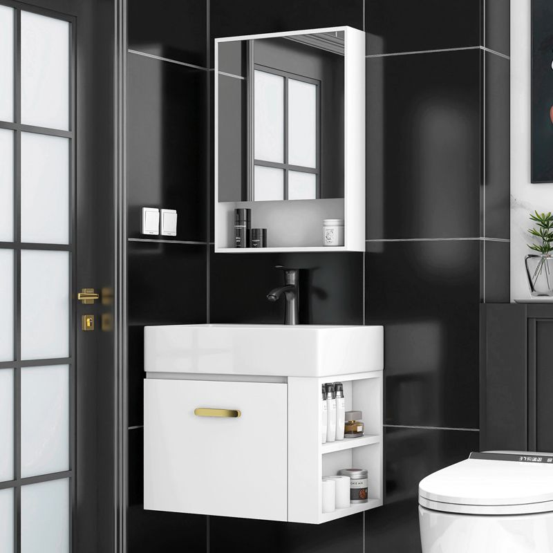 Modern White Ceramic Top Vanity Single-Sink Rectangular Wall Mount Vanity Clearhalo 'Bathroom Remodel & Bathroom Fixtures' 'Bathroom Vanities' 'bathroom_vanities' 'Home Improvement' 'home_improvement' 'home_improvement_bathroom_vanities' 1200x1200_e1dfd6f9-17fa-4f35-9a60-4df6f822467c