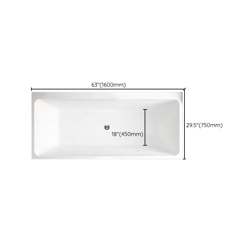 Modern Rectangular Drop in Bathtub Acrylic Soaking White Bath Clearhalo 'Bathroom Remodel & Bathroom Fixtures' 'Bathtubs' 'Home Improvement' 'home_improvement' 'home_improvement_bathtubs' 'Showers & Bathtubs' 1200x1200_e1f931bf-7f20-411c-8846-a9a6a359ec9e