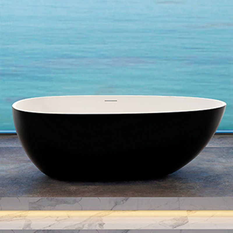 Modern Stone Bathtub Freestand Soaking Bathtub with Drain Bath Tub Clearhalo 'Bathroom Remodel & Bathroom Fixtures' 'Bathtubs' 'Home Improvement' 'home_improvement' 'home_improvement_bathtubs' 'Showers & Bathtubs' 1200x1200_e2076a7f-3415-4178-a11d-e54fd8639c1e