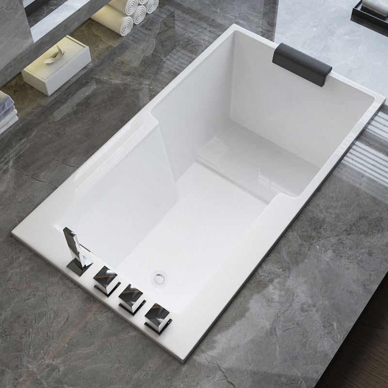 Modern Drop in Acrylic Bathtub Rectangular Soaking White Bath Clearhalo 'Bathroom Remodel & Bathroom Fixtures' 'Bathtubs' 'Home Improvement' 'home_improvement' 'home_improvement_bathtubs' 'Showers & Bathtubs' 1200x1200_e21232e9-bdad-45f4-8248-e61bf67f9f91