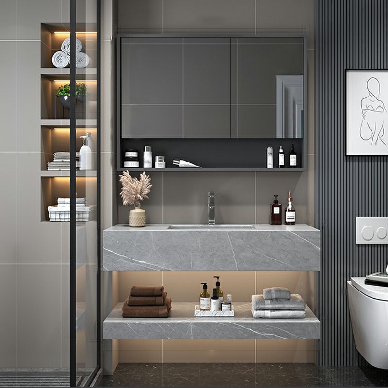 Grey Wall Mounted Standard Modern Single-Sink Bathroom Sink Vanity Clearhalo 'Bathroom Remodel & Bathroom Fixtures' 'Bathroom Vanities' 'bathroom_vanities' 'Home Improvement' 'home_improvement' 'home_improvement_bathroom_vanities' 1200x1200_e23b7499-6976-4be2-ad3b-2418f2984bb9