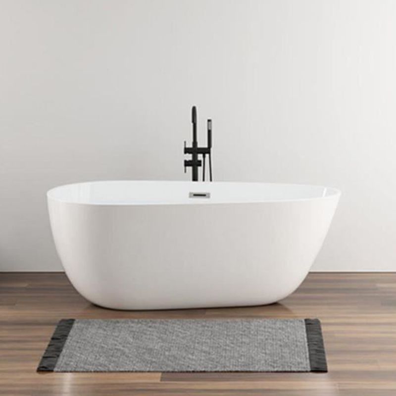 Modern Acrylic Bathtub Freestanding Soaking Bathtub with Drain Bathtub and Overflow Hole Clearhalo 'Bathroom Remodel & Bathroom Fixtures' 'Bathtubs' 'Home Improvement' 'home_improvement' 'home_improvement_bathtubs' 'Showers & Bathtubs' 1200x1200_e289f80b-7d2e-492a-b810-00fde98d7418