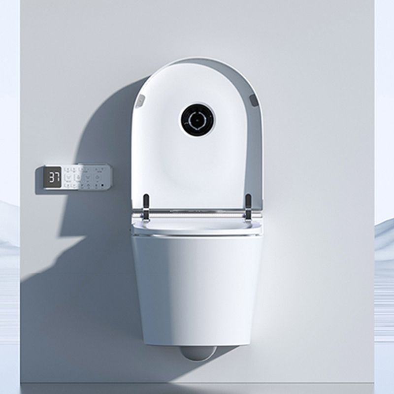 White Wall Hung Toilet Set Elongated Temperature Control Smart Bidet Clearhalo 'Bathroom Remodel & Bathroom Fixtures' 'Bidets' 'Home Improvement' 'home_improvement' 'home_improvement_bidets' 'Toilets & Bidets' 1200x1200_e2908e87-ff95-4aee-a4ec-03308ee66624