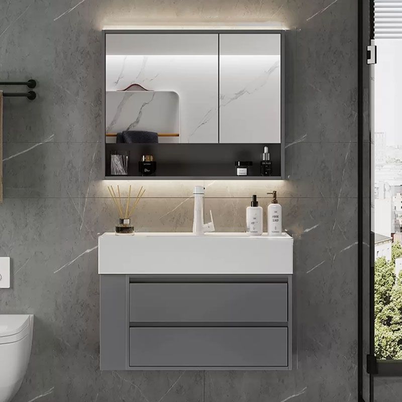 Modern Wall Mounted Standard Single-Sink Open Console with Sink Set Clearhalo 'Bathroom Remodel & Bathroom Fixtures' 'Bathroom Vanities' 'bathroom_vanities' 'Home Improvement' 'home_improvement' 'home_improvement_bathroom_vanities' 1200x1200_e2b57b4f-13af-47aa-b5a4-7e91b271b620