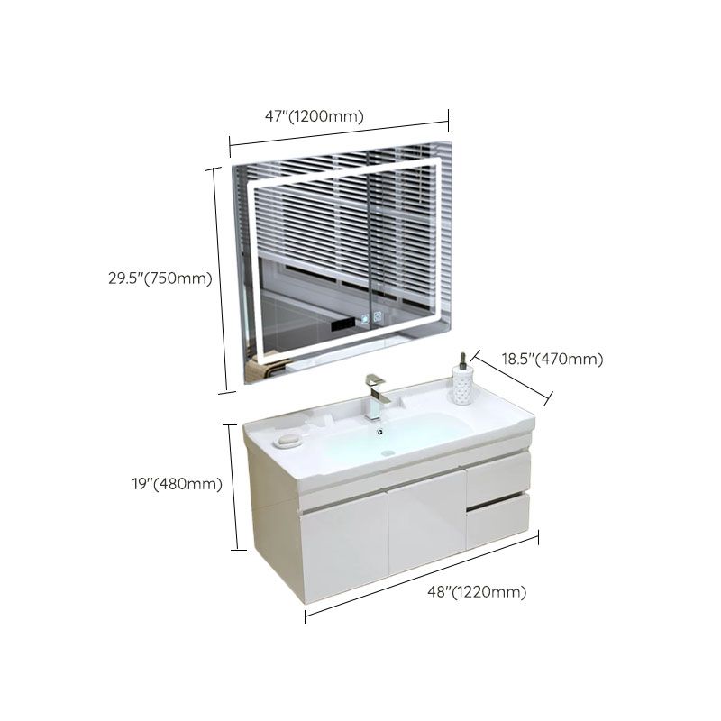 Modern Wall Mount Bathroom Sink Vanity with Faucet Sink Mirror Clearhalo 'Bathroom Remodel & Bathroom Fixtures' 'Bathroom Vanities' 'bathroom_vanities' 'Home Improvement' 'home_improvement' 'home_improvement_bathroom_vanities' 1200x1200_e2d5ef7b-ebaf-4cfb-b8d4-41b9777e4de3