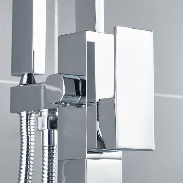 Contemporary Style Freestanding Bathtub Faucet Floor Mounted Freestanding Tub Filler Clearhalo 'Bathroom Remodel & Bathroom Fixtures' 'Bathtub Faucets' 'bathtub_faucets' 'Home Improvement' 'home_improvement' 'home_improvement_bathtub_faucets' 1200x1200_e2d7936a-1804-421a-826e-42528f36ef01