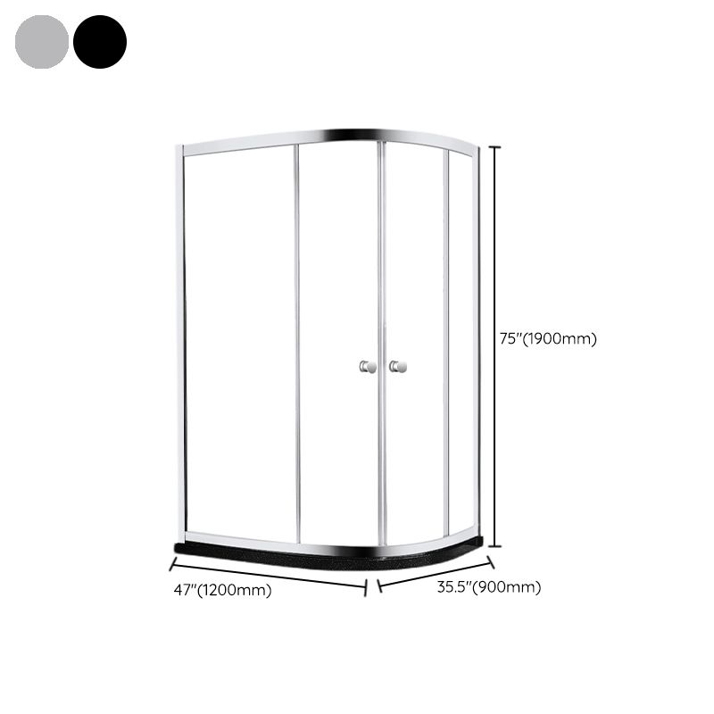 Home Double Sliding Shower Enclosure Corner Round Shower Enclosure Clearhalo 'Bathroom Remodel & Bathroom Fixtures' 'Home Improvement' 'home_improvement' 'home_improvement_shower_stalls_enclosures' 'Shower Stalls & Enclosures' 'shower_stalls_enclosures' 'Showers & Bathtubs' 1200x1200_e2e8aeac-af41-4275-8b9e-8d8ed36f78ac