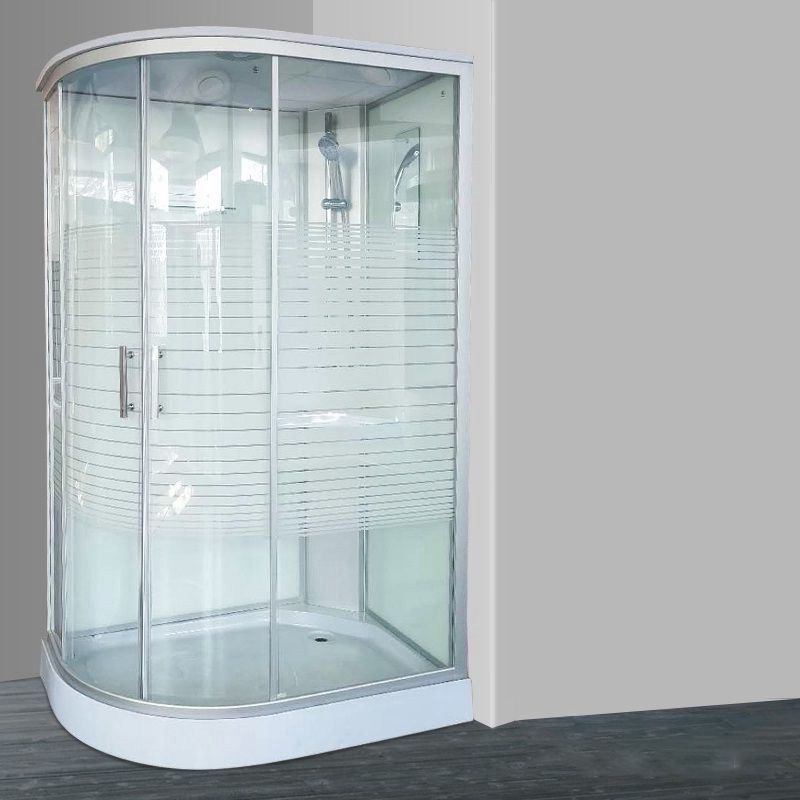 Linear Sliding Striped Shower Enclosure Metal Framed Shower Enclosure Clearhalo 'Bathroom Remodel & Bathroom Fixtures' 'Home Improvement' 'home_improvement' 'home_improvement_shower_stalls_enclosures' 'Shower Stalls & Enclosures' 'shower_stalls_enclosures' 'Showers & Bathtubs' 1200x1200_e2ecc487-d31f-4e3b-b708-8a9fae3370dd