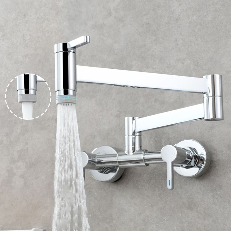 Modern Pull Down 2-Handle Pot Filler Low Profile Wall-mounted Faucet Clearhalo 'Home Improvement' 'home_improvement' 'home_improvement_kitchen_faucets' 'Kitchen Faucets' 'Kitchen Remodel & Kitchen Fixtures' 'Kitchen Sinks & Faucet Components' 'kitchen_faucets' 1200x1200_e35aa18f-9263-460c-83ea-7a13280f33f8