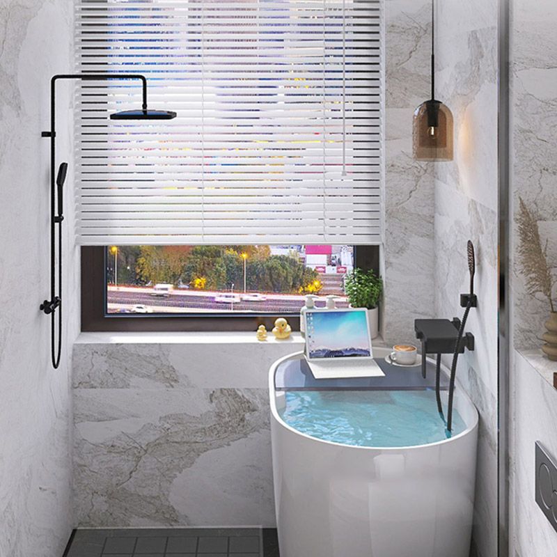 Modern Style Freestanding Bath Tub Oval Acrylic Soaking Bathtub in White Clearhalo 'Bathroom Remodel & Bathroom Fixtures' 'Bathtubs' 'Home Improvement' 'home_improvement' 'home_improvement_bathtubs' 'Showers & Bathtubs' 1200x1200_e35c49cb-2920-4234-a090-91627d9f59a6