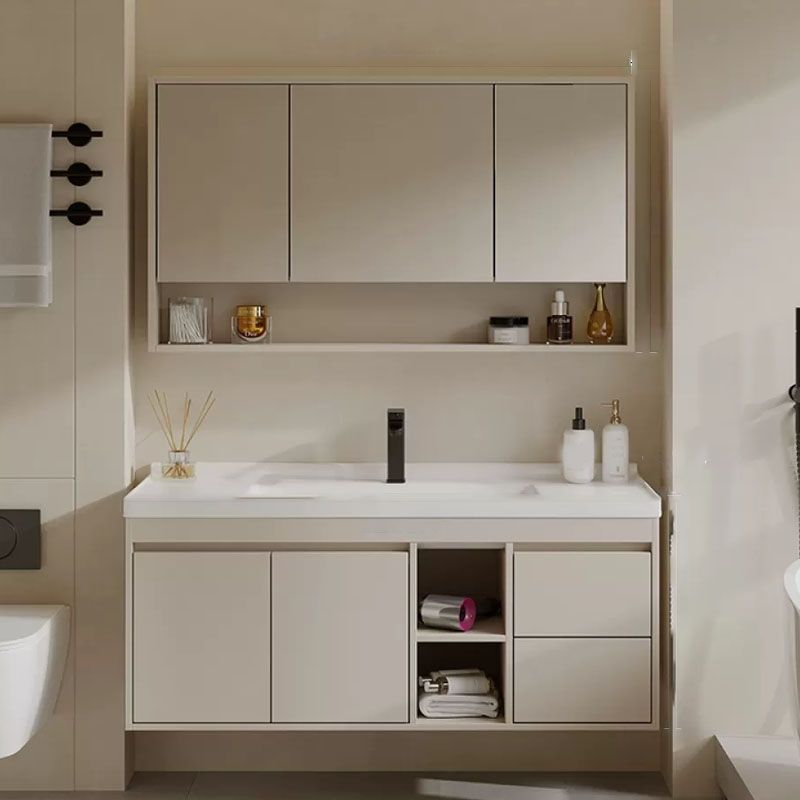 White Modern Rectangular Wall Mounted Standard Bathroom Sink Vanity Clearhalo 'Bathroom Remodel & Bathroom Fixtures' 'Bathroom Vanities' 'bathroom_vanities' 'Home Improvement' 'home_improvement' 'home_improvement_bathroom_vanities' 1200x1200_e37300ce-1681-4a4d-9c8e-6365bcb6760e