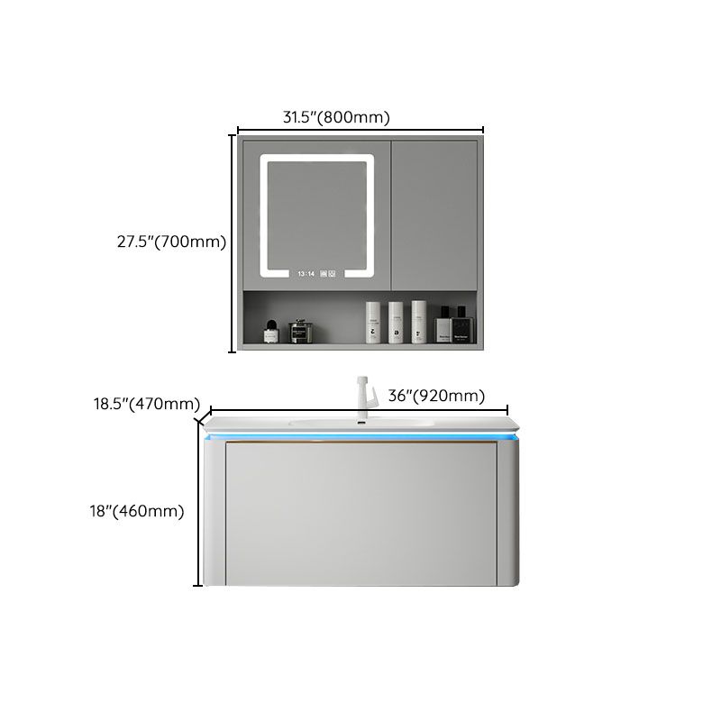 Modern Metal White Wall Mount Bathroom Sink Vanity Faucet Included with Mirror Clearhalo 'Bathroom Remodel & Bathroom Fixtures' 'Bathroom Vanities' 'bathroom_vanities' 'Home Improvement' 'home_improvement' 'home_improvement_bathroom_vanities' 1200x1200_e37e24af-16b5-4376-a22c-6028ebc1f4d3