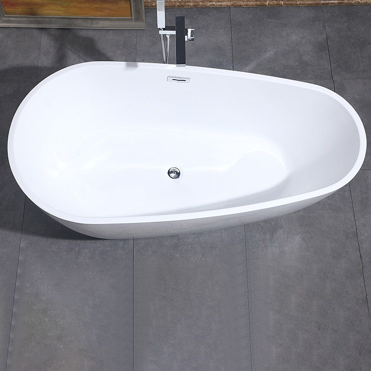 Freestanding Soaking Bathtub White Center Drain Acrylic Bath Tub Clearhalo 'Bathroom Remodel & Bathroom Fixtures' 'Bathtubs' 'Home Improvement' 'home_improvement' 'home_improvement_bathtubs' 'Showers & Bathtubs' 1200x1200_e390e05c-05de-4a24-9cf2-a32e43d99289