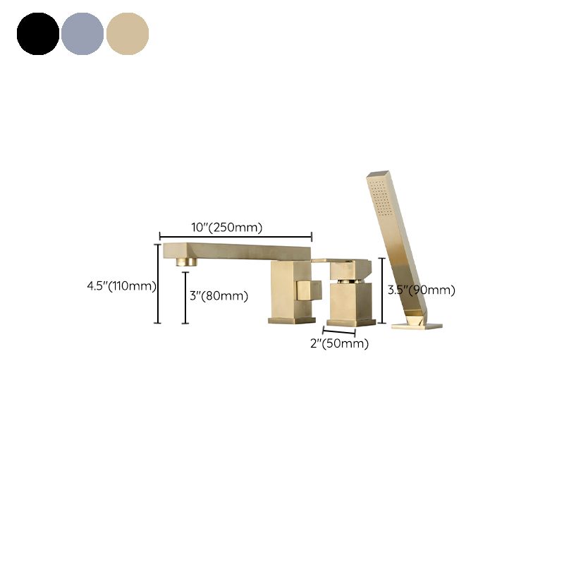 Modern Deck Mounted Low Arc Roman Tub Faucet Copper Roman Tub Faucet Set Clearhalo 'Bathroom Remodel & Bathroom Fixtures' 'Bathtub Faucets' 'bathtub_faucets' 'Home Improvement' 'home_improvement' 'home_improvement_bathtub_faucets' 1200x1200_e3a5498e-43a1-4c62-8481-9715373ec9a8