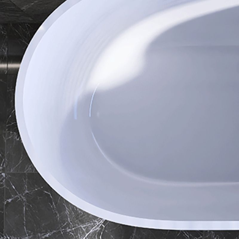 Modern Acrylic Ellipse White Bathtub Back to Wall with Drain Bath Tub Clearhalo 'Bathroom Remodel & Bathroom Fixtures' 'Bathtubs' 'Home Improvement' 'home_improvement' 'home_improvement_bathtubs' 'Showers & Bathtubs' 1200x1200_e3bcb8bc-c255-410e-96f7-913f9aef9659