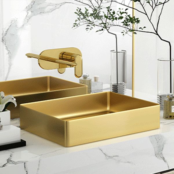 Modern Bathroom Sink Rectangular Metal Vessel Bathroom Sink with Pop-Up Drain Clearhalo 'Bathroom Remodel & Bathroom Fixtures' 'Bathroom Sinks & Faucet Components' 'Bathroom Sinks' 'bathroom_sink' 'Home Improvement' 'home_improvement' 'home_improvement_bathroom_sink' 1200x1200_e3d5815b-47b9-459e-9256-05a34665e255