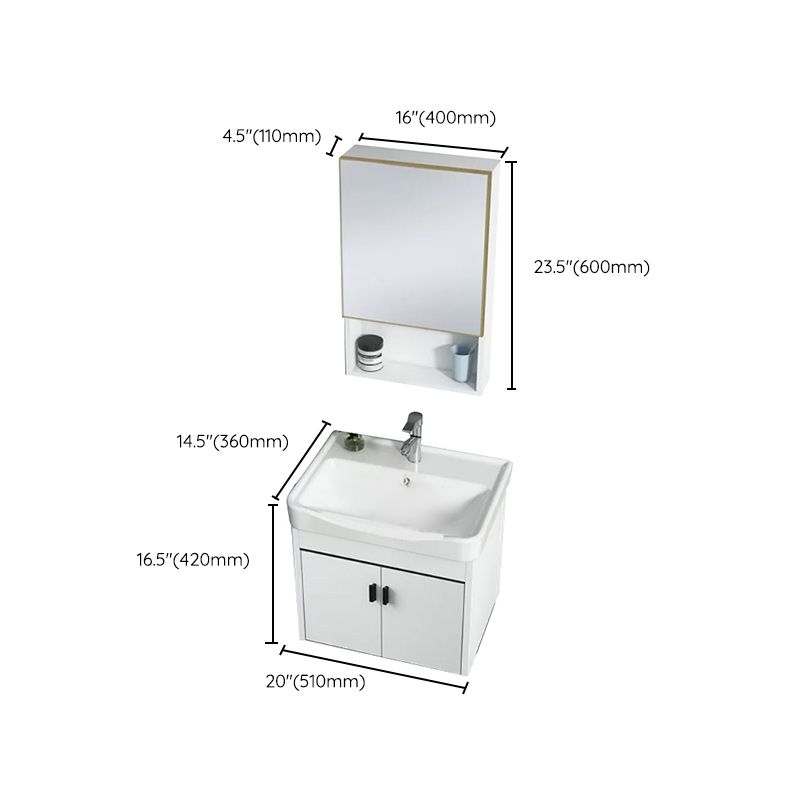 Wall-mounted Bathroom Vanity Modern Single-Sink Space Saver Vanity Clearhalo 'Bathroom Remodel & Bathroom Fixtures' 'Bathroom Vanities' 'bathroom_vanities' 'Home Improvement' 'home_improvement' 'home_improvement_bathroom_vanities' 1200x1200_e4058ef1-6d04-48a3-a9da-1f45420cf5aa