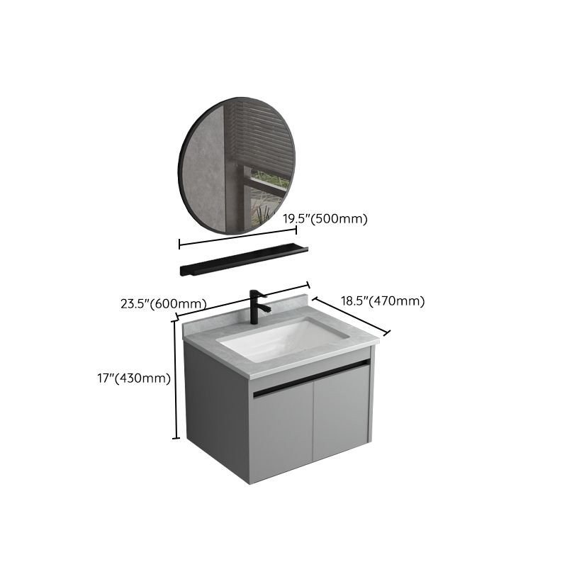 Single Sink Bathroom Vanity Modern Metal Frame Gray Rectangular Vanity Set Clearhalo 'Bathroom Remodel & Bathroom Fixtures' 'Bathroom Vanities' 'bathroom_vanities' 'Home Improvement' 'home_improvement' 'home_improvement_bathroom_vanities' 1200x1200_e449074a-e867-4672-9926-78e0b1a02aeb