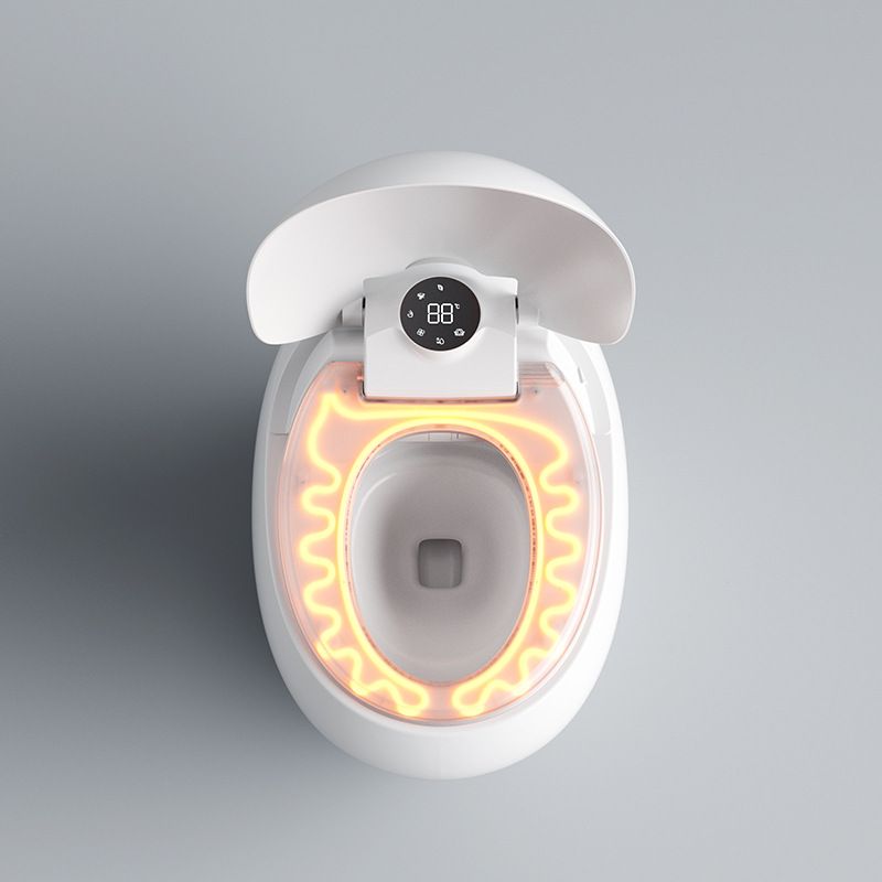 Contemporary Smart Bidet Ceramic Round White Dryer Floor Mount Bidet Clearhalo 'Bathroom Remodel & Bathroom Fixtures' 'Bidets' 'Home Improvement' 'home_improvement' 'home_improvement_bidets' 'Toilets & Bidets' 1200x1200_e457fff8-5915-4ce8-accc-0272b845a646