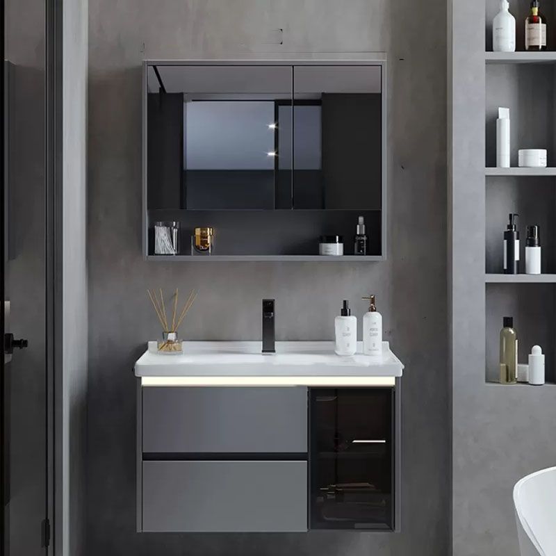 Grey Modern Wall Mounted Standard Open Console with Sink Set Clearhalo 'Bathroom Remodel & Bathroom Fixtures' 'Bathroom Vanities' 'bathroom_vanities' 'Home Improvement' 'home_improvement' 'home_improvement_bathroom_vanities' 1200x1200_e48d0325-2357-48a6-af2a-bf8462b2ddfa