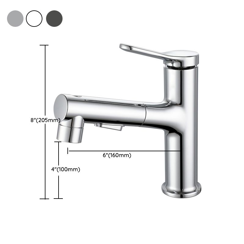Modern Pull-Out Vessel Bathroom Faucet Brass 1 Handle Basin Faucet with Water Hose Clearhalo 'Bathroom Remodel & Bathroom Fixtures' 'Bathroom Sink Faucets' 'Bathroom Sinks & Faucet Components' 'bathroom_sink_faucets' 'Home Improvement' 'home_improvement' 'home_improvement_bathroom_sink_faucets' 1200x1200_e493d312-fea2-4711-b767-045b64f14459