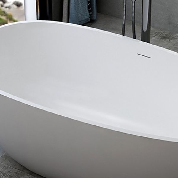 Modern Style Oval Freestanding Bathtub Stone Bathtub with Overflow Trim Clearhalo 'Bathroom Remodel & Bathroom Fixtures' 'Bathtubs' 'Home Improvement' 'home_improvement' 'home_improvement_bathtubs' 'Showers & Bathtubs' 1200x1200_e4962312-58a0-42a1-9b7c-fc0f59cb53f4