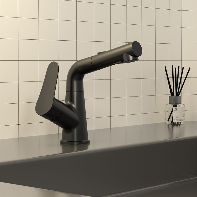 Swivel Spout Vessel Sink Faucet Lever Handle with Pull Out Sprayer Clearhalo 'bathroom_sink_faucets' 'Conjunta de Baño y Conjunta de Grifo' 'Coronamiento de Baño y Dispositivo de Baño' 'Grifo del lavabo del baño' 'Hogar' 'home_improvement' 'home_improvement_bathroom_sink_faucets' 'Mejoras para el hogar' 1200x1200_e49b2535-5adb-459e-af9e-b3e983b32bf7