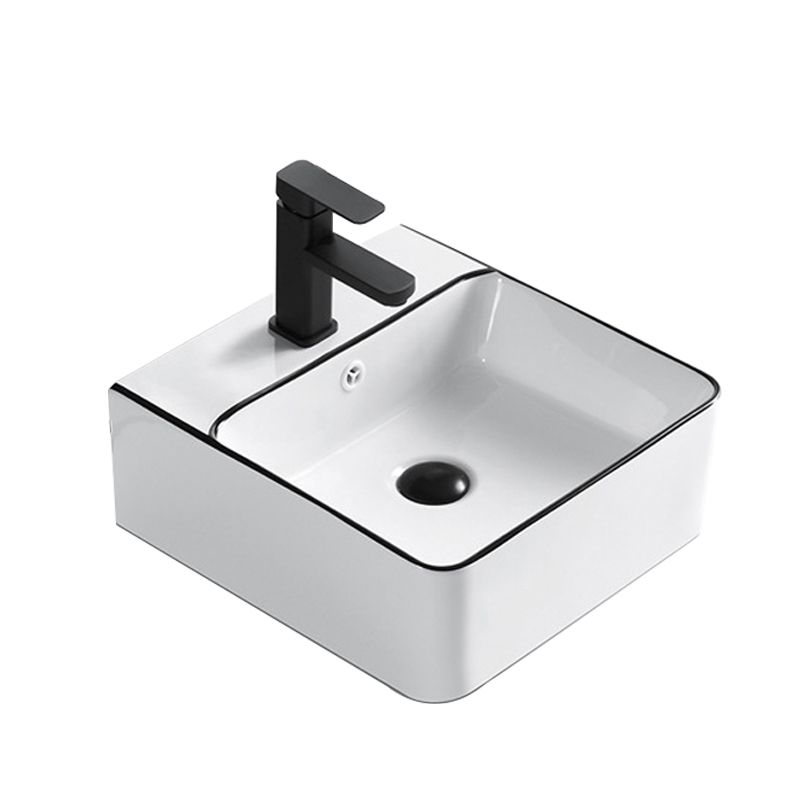 Modern Bathroom Sink Porcelain Rectangular with Overflow and Drain Assembly Basin Sink Clearhalo 'Bathroom Remodel & Bathroom Fixtures' 'Bathroom Sinks & Faucet Components' 'Bathroom Sinks' 'bathroom_sink' 'Home Improvement' 'home_improvement' 'home_improvement_bathroom_sink' 1200x1200_e4bdd622-20bc-4c06-b588-753564457d70