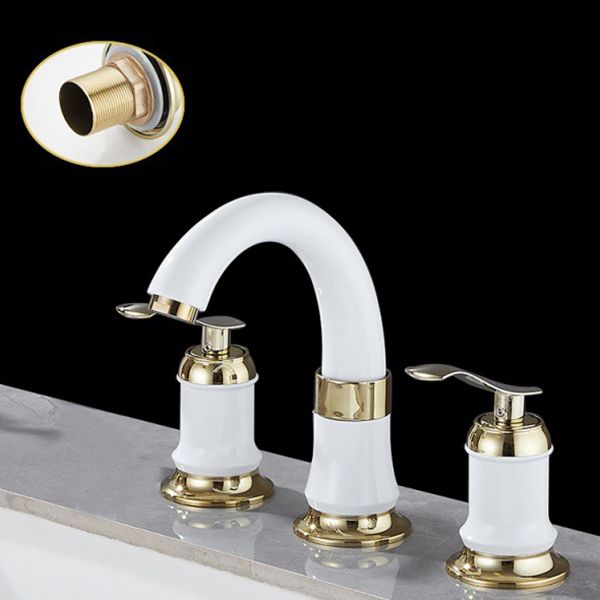 Contemporary Vessel Faucet Copper 2 Handles Low Arc Vessel Faucet for Home Clearhalo 'bathroom_sink_faucets' 'Conjunta de Baño y Conjunta de Grifo' 'Coronamiento de Baño y Dispositivo de Baño' 'Grifo del lavabo del baño' 'Hogar' 'home_improvement' 'home_improvement_bathroom_sink_faucets' 'Mejoras para el hogar' 1200x1200_e4d68129-0b84-4336-b89b-764c4795a27b