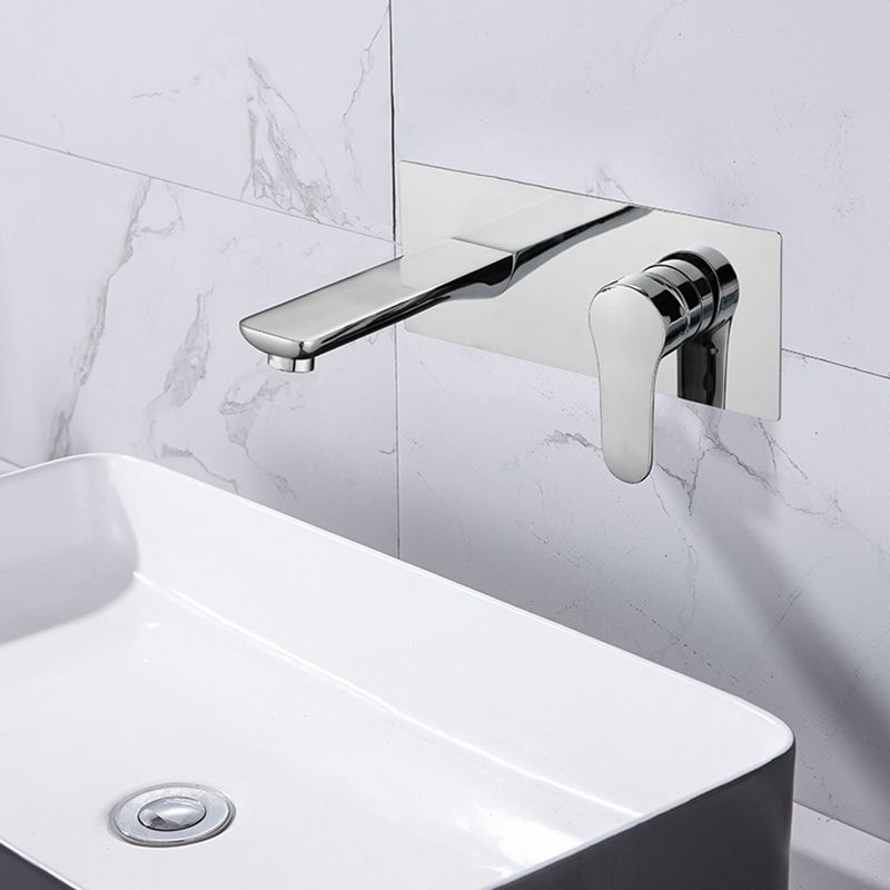 Contemporary Faucet Wall Mounted Single Lever Handle Vessel Sink Faucet Clearhalo 'Bathroom Remodel & Bathroom Fixtures' 'Bathroom Sink Faucets' 'Bathroom Sinks & Faucet Components' 'bathroom_sink_faucets' 'Home Improvement' 'home_improvement' 'home_improvement_bathroom_sink_faucets' 1200x1200_e534b109-4c3f-435f-bec5-44b1199faf48