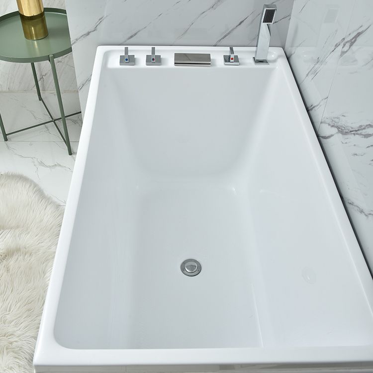 Acrylic Modern Bath Freestanding Soaking White Rectangular Bathtub Clearhalo 'Bathroom Remodel & Bathroom Fixtures' 'Bathtubs' 'Home Improvement' 'home_improvement' 'home_improvement_bathtubs' 'Showers & Bathtubs' 1200x1200_e57b42de-065f-43e6-8c9d-93665d0ed52d