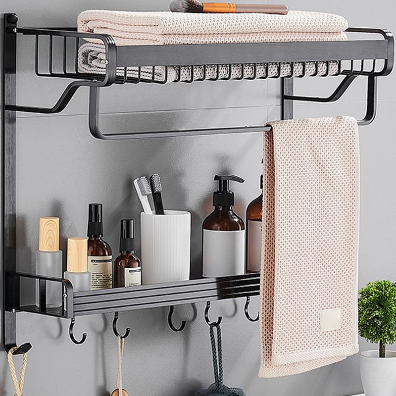 Black / Sliver Bathroom Accessory Aluminum Hardware Set Bath Shelf Clearhalo 'Bathroom Hardware Sets' 'Bathroom Hardware' 'Bathroom Remodel & Bathroom Fixtures' 'bathroom_hardware_sets' 'Home Improvement' 'home_improvement' 'home_improvement_bathroom_hardware_sets' 1200x1200_e585ebaf-b9e5-46ac-a780-c398cd4ac7d1