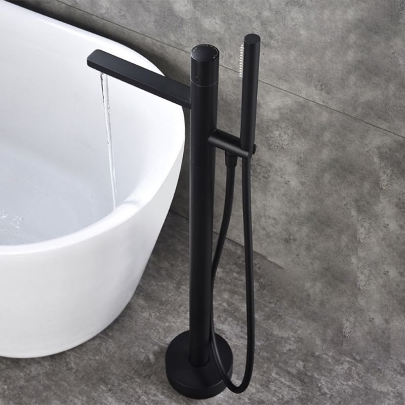 Floor Mounted Metal Freestanding Tub Filler Single Handle Freestanding Tub Filler Trim Clearhalo 'Bathroom Remodel & Bathroom Fixtures' 'Bathtub Faucets' 'bathtub_faucets' 'Home Improvement' 'home_improvement' 'home_improvement_bathtub_faucets' 1200x1200_e5a5d97e-07cb-45c0-af87-b8c5e622dda1