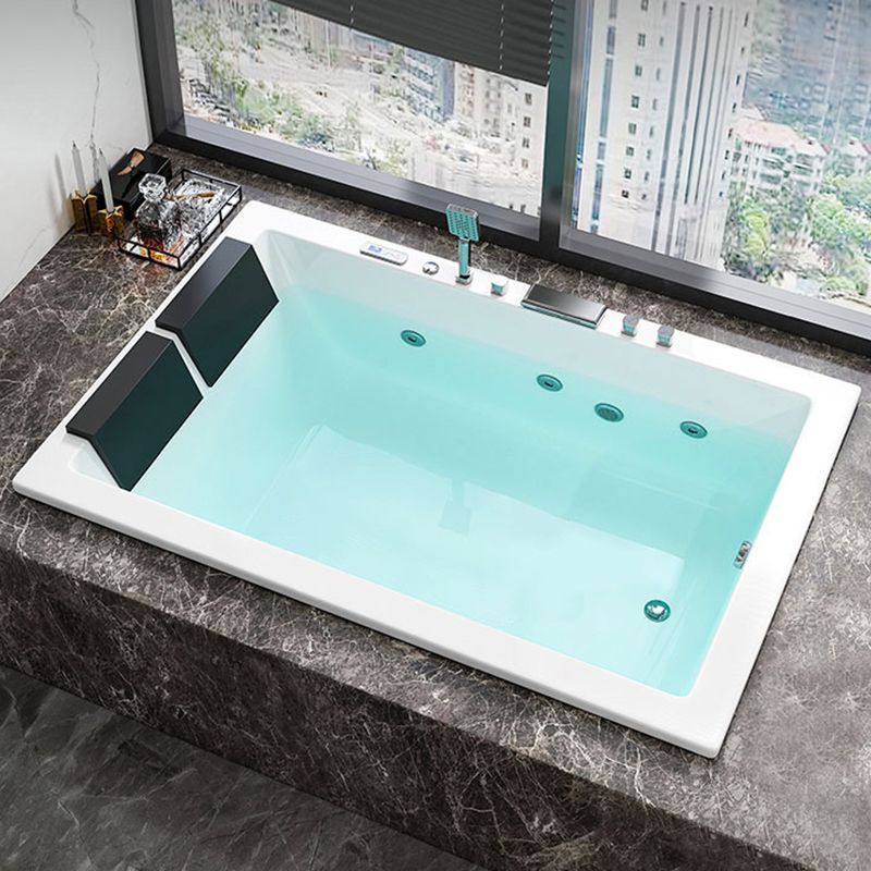 Rectangle Modern White Embedded Bathtub Acrylic with Drain Bath Tub and Overflow Hole Clearhalo 'Bathroom Remodel & Bathroom Fixtures' 'Bathtubs' 'Home Improvement' 'home_improvement' 'home_improvement_bathtubs' 'Showers & Bathtubs' 1200x1200_e5ed601e-f428-47f4-95e1-a4fa6375d63d